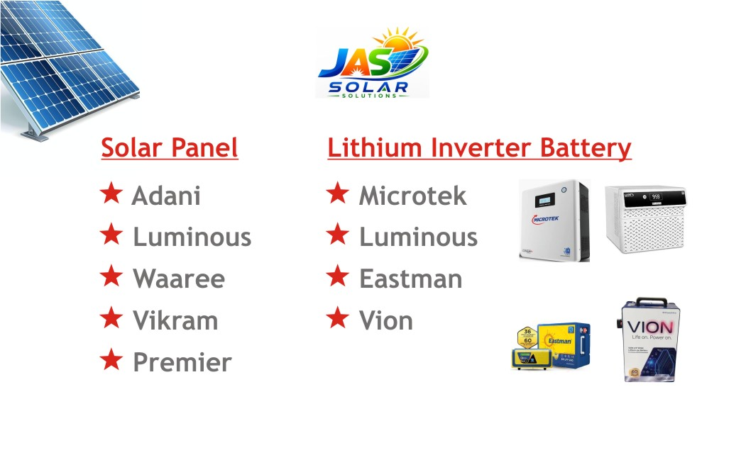 Solar panels and lithium inverter battery offerings from JAS Solar Solutions